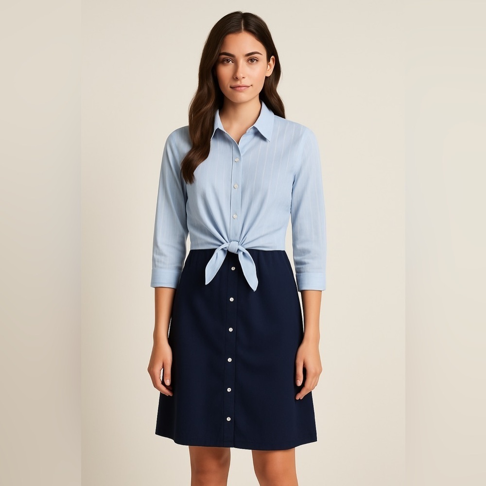 Tahari Striped Shirt Dress (Size 6)